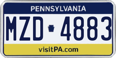 PA license plate MZD4883