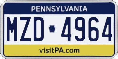 PA license plate MZD4964