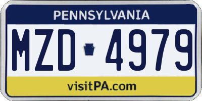 PA license plate MZD4979
