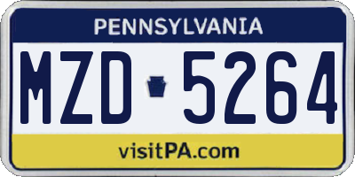 PA license plate MZD5264
