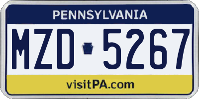 PA license plate MZD5267