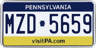 PA license plate MZD5659