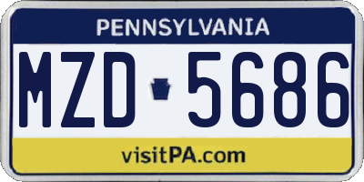 PA license plate MZD5686
