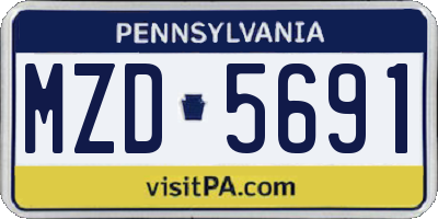 PA license plate MZD5691