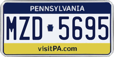 PA license plate MZD5695