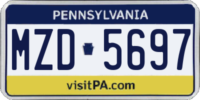 PA license plate MZD5697