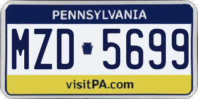 PA license plate MZD5699