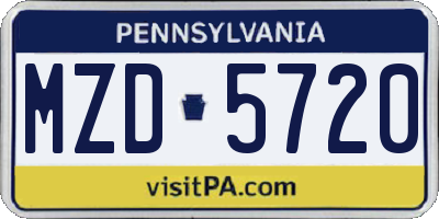 PA license plate MZD5720