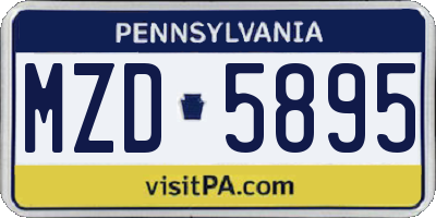 PA license plate MZD5895