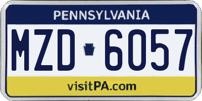PA license plate MZD6057