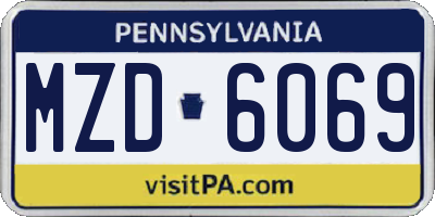 PA license plate MZD6069