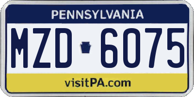 PA license plate MZD6075
