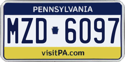 PA license plate MZD6097