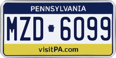 PA license plate MZD6099