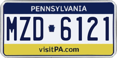 PA license plate MZD6121