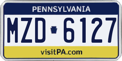 PA license plate MZD6127