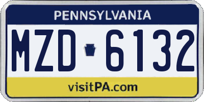 PA license plate MZD6132