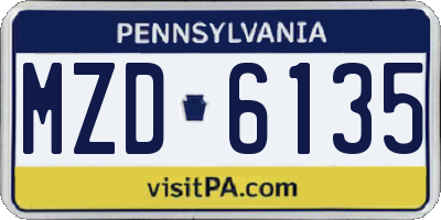 PA license plate MZD6135