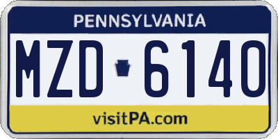 PA license plate MZD6140