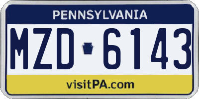 PA license plate MZD6143