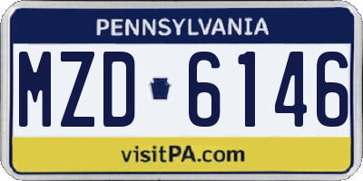 PA license plate MZD6146