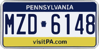 PA license plate MZD6148