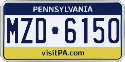 PA license plate MZD6150