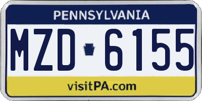 PA license plate MZD6155
