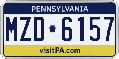 PA license plate MZD6157