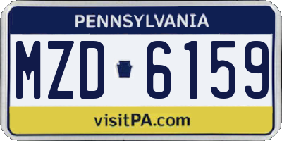 PA license plate MZD6159