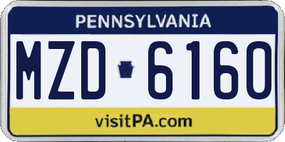PA license plate MZD6160