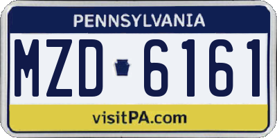 PA license plate MZD6161