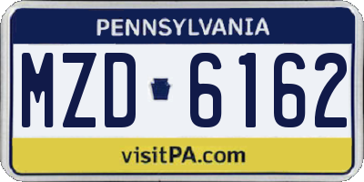 PA license plate MZD6162