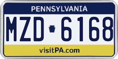 PA license plate MZD6168
