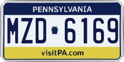 PA license plate MZD6169