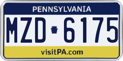 PA license plate MZD6175