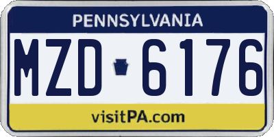 PA license plate MZD6176