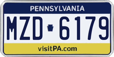 PA license plate MZD6179
