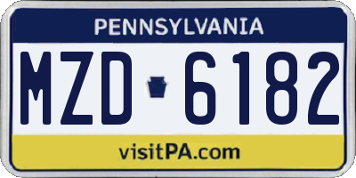 PA license plate MZD6182