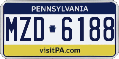 PA license plate MZD6188