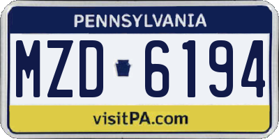 PA license plate MZD6194
