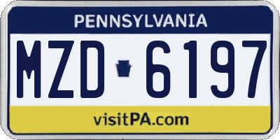 PA license plate MZD6197