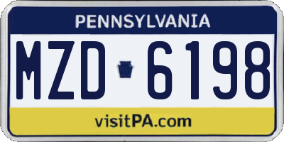 PA license plate MZD6198