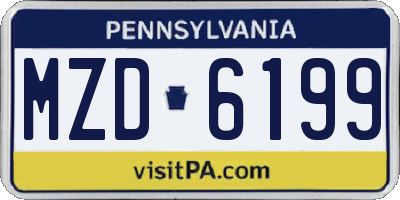 PA license plate MZD6199