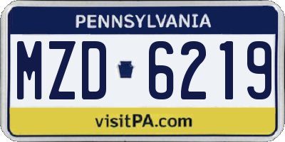 PA license plate MZD6219