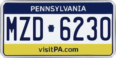 PA license plate MZD6230