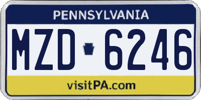 PA license plate MZD6246