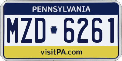 PA license plate MZD6261