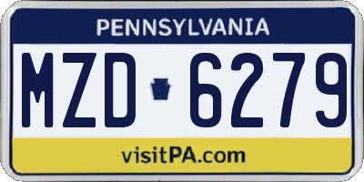 PA license plate MZD6279