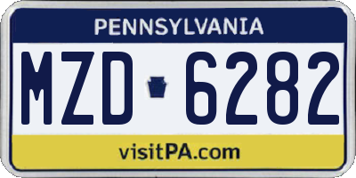 PA license plate MZD6282